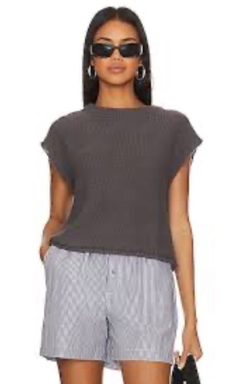 Free People Sleeveless Knit Sweater Tank Crew Neck Oversized Pullover Size SP